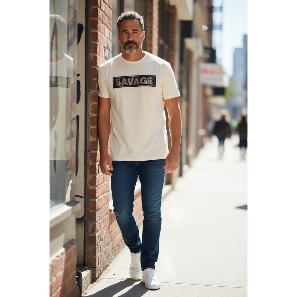 Savage‎ Men's Cream T-Shirt